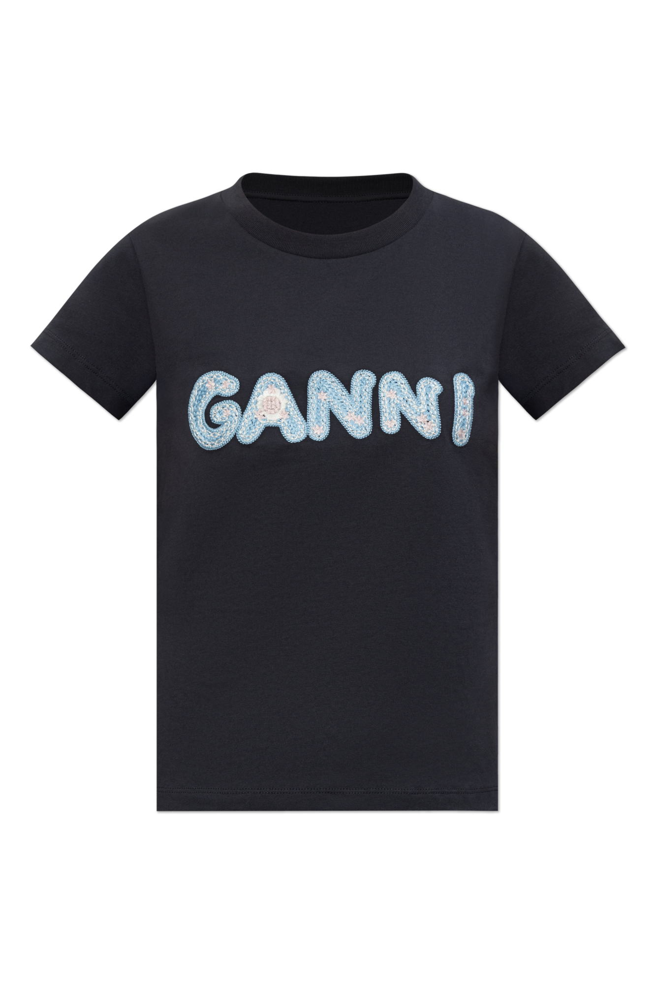 トップス GANNI 2025 SS Shirt Ganni T-shirt with embroidered logo | Women's | Vitkac